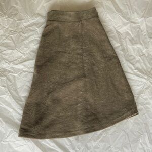 Sage / Khaki Green Thick Ribbed Skater Skirt